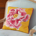 Coral Peony on Yellow