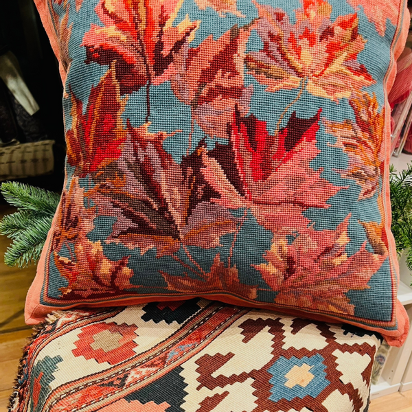 Maple Leaves Blue - Turquoise