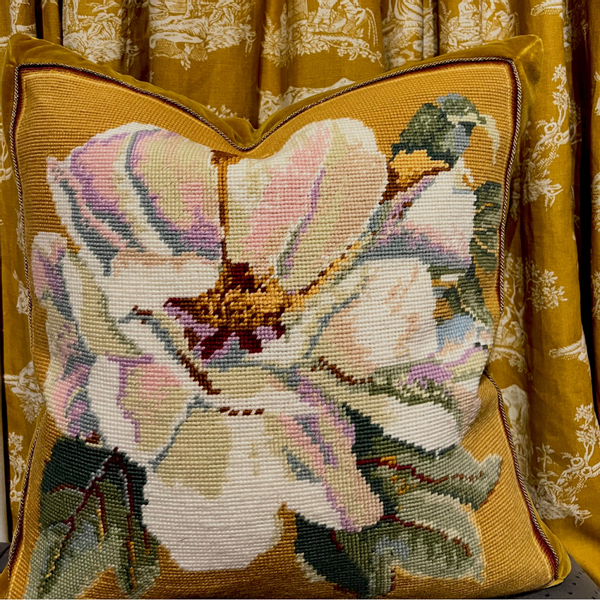 White Peony on Indian Yellow
